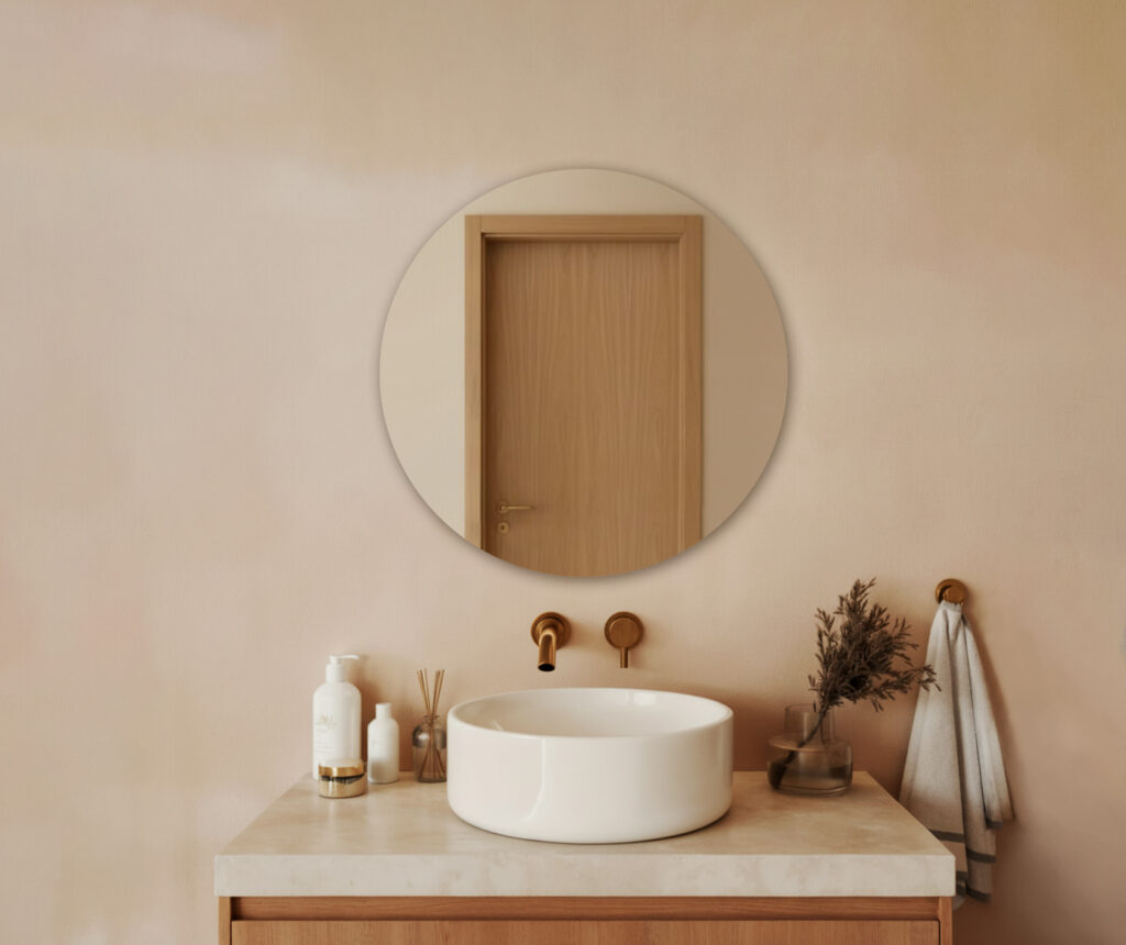 Lustro JAN - Okrągłe srebrne bez ramy szlifowane