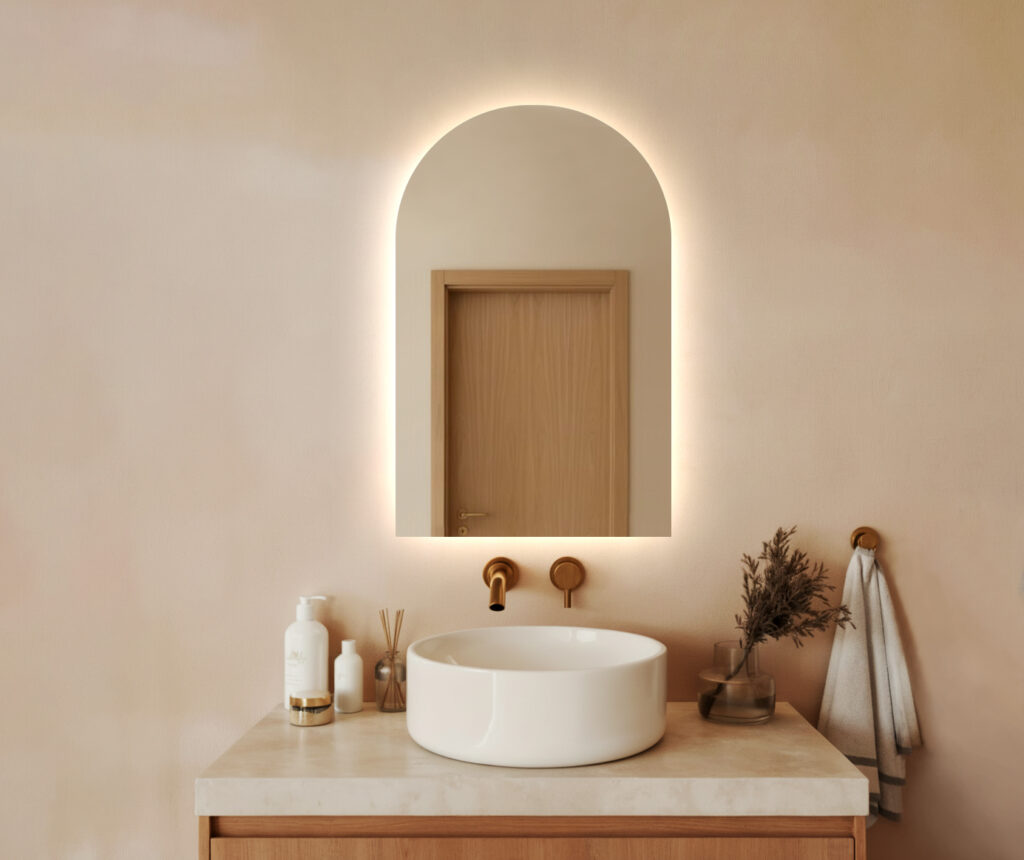 Lustro LED IZMAEL - Półowalne z podświetleniem LED