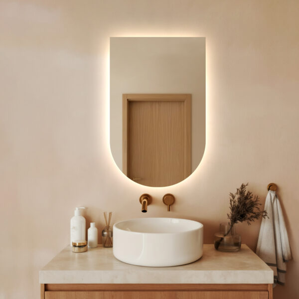 Lustro LED IZMAEL - Półowalne z podświetleniem LED