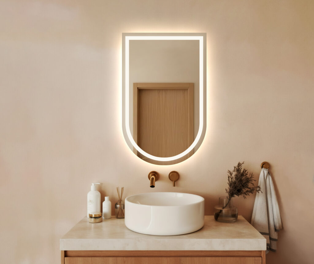 Lustro LED AMOS - Półowalne z podświetleniem LED