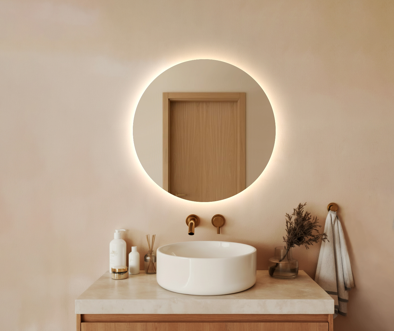 Lustro LED IZMAEL - Okrągłe podświetlane