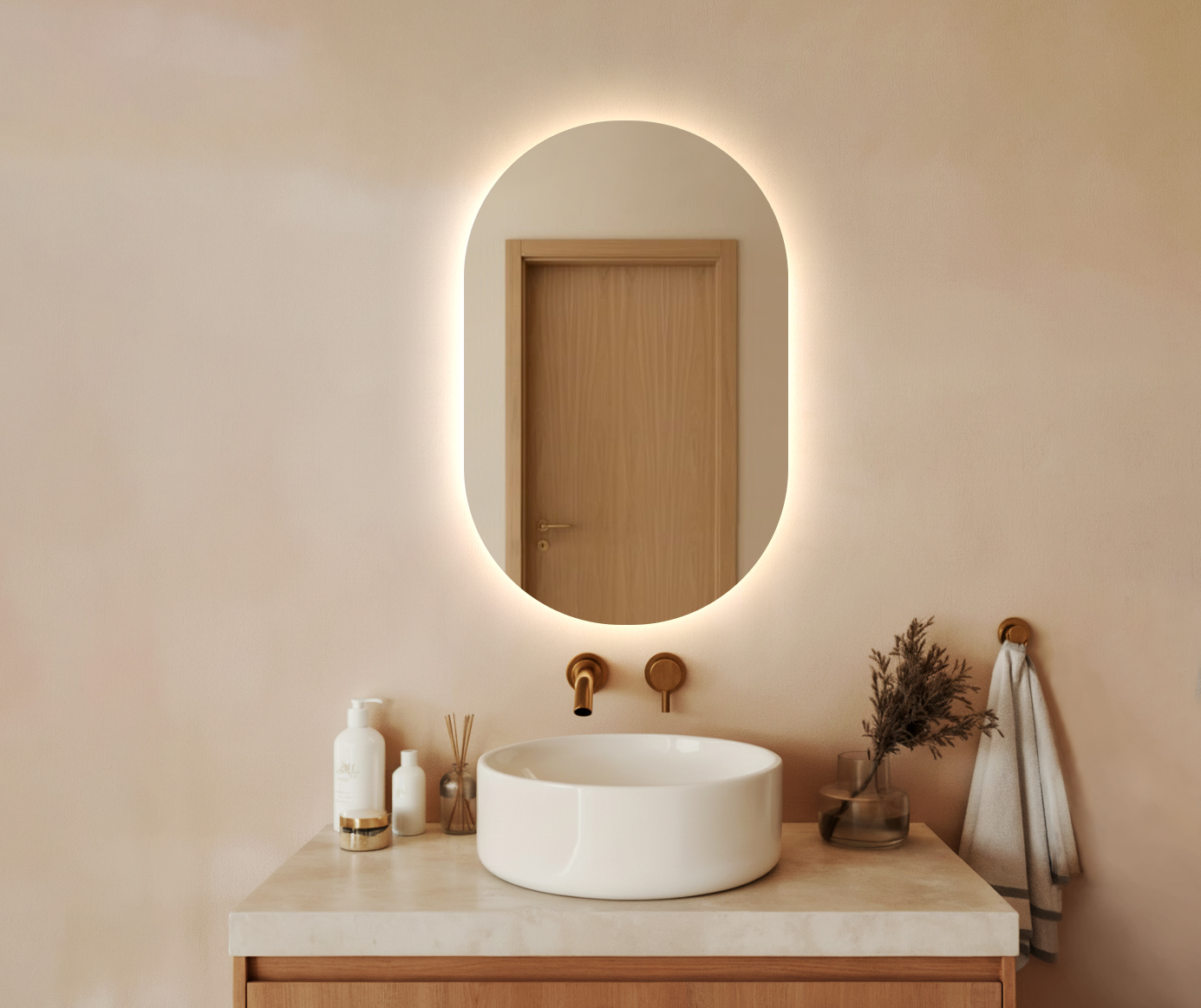Lustro LED - Owalne Łazienkowe z podświetleniem