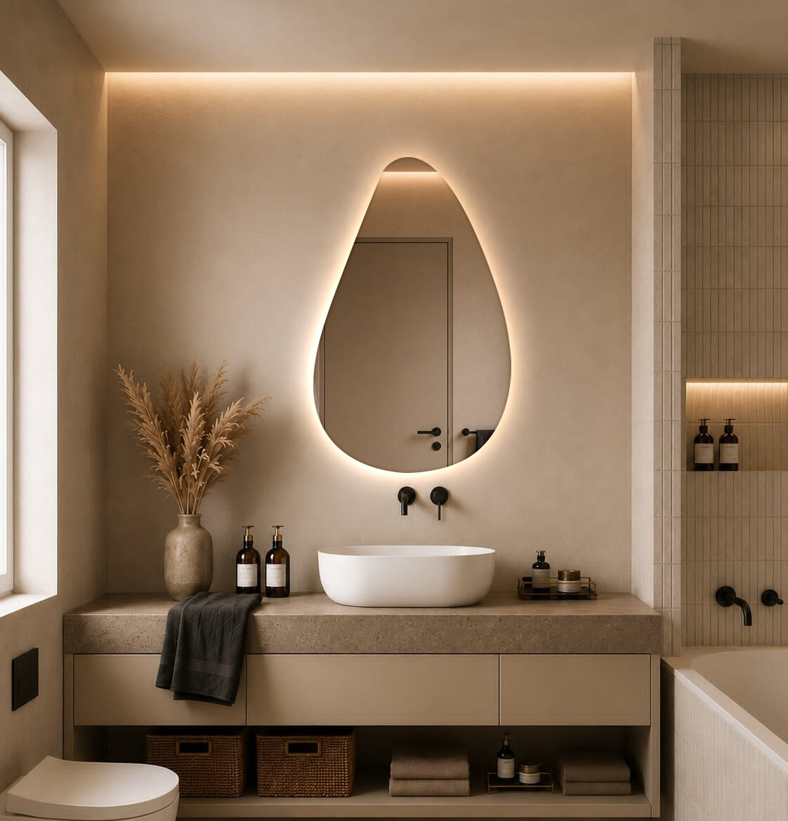 Lustro led izmael nieregularny organiczny kształt