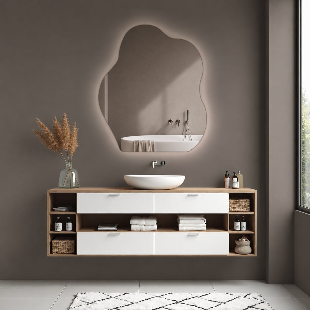 Lustro LED IZMAEL nieregularny organiczny kształt Model 7