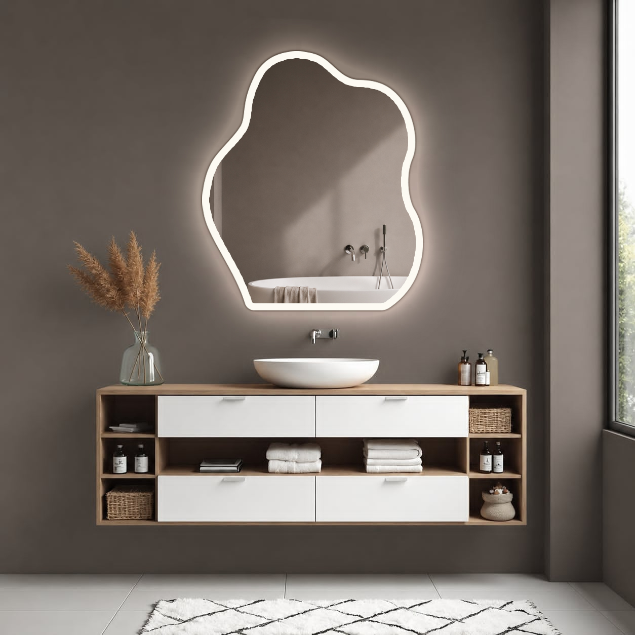 Lustro LED EZEHIEL nieregularny organiczny kształt Model 7